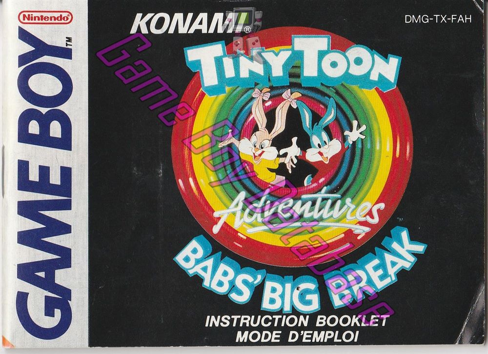 Tiny Toon Adventures Babs' Big Break FAH Front of the booklet