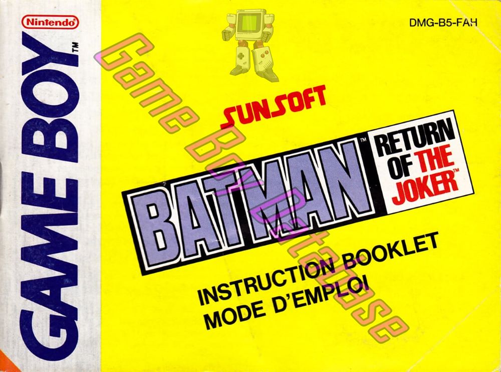 Batman Return of the Joker FAH Front of the booklet