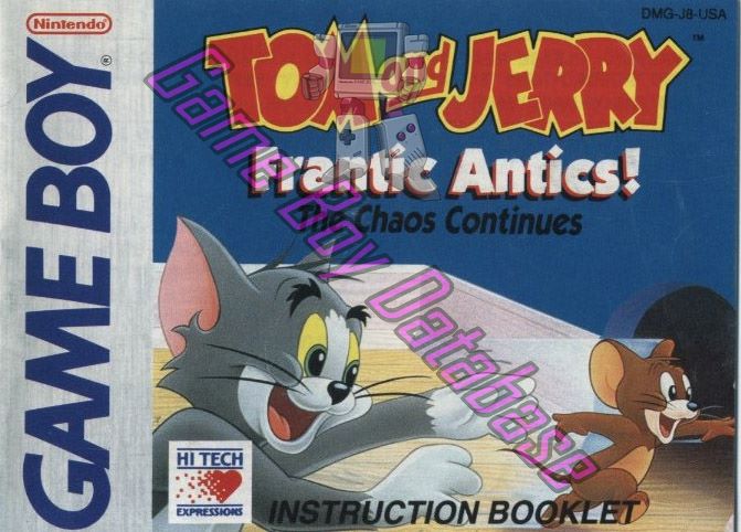 Tom & Jerry Frantic Antics USA Front of the booklet