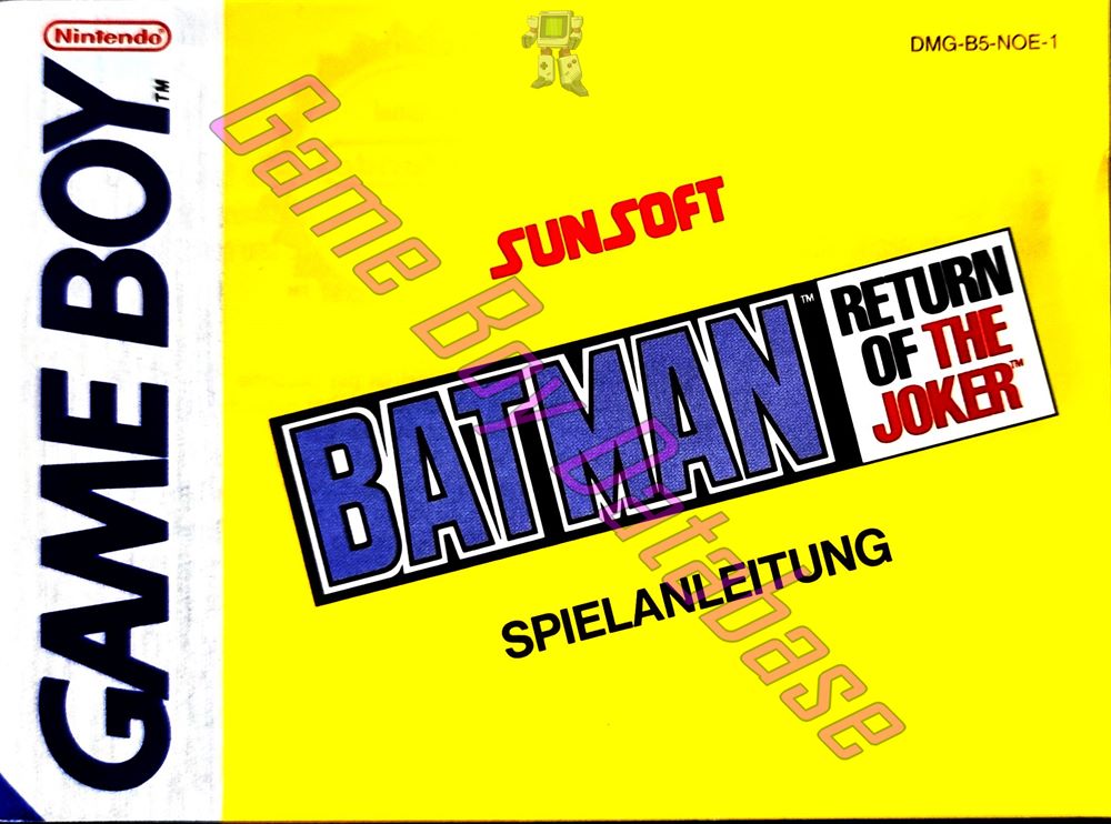 Batman Return of the Joker NOE-1 Front of the booklet