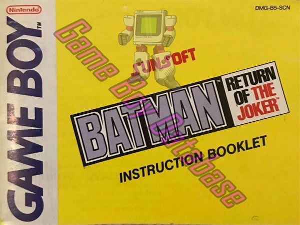 Batman Return of the Joker SCN Front of the booklet