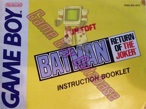 Batman Return of the Joker UKV Front of the booklet