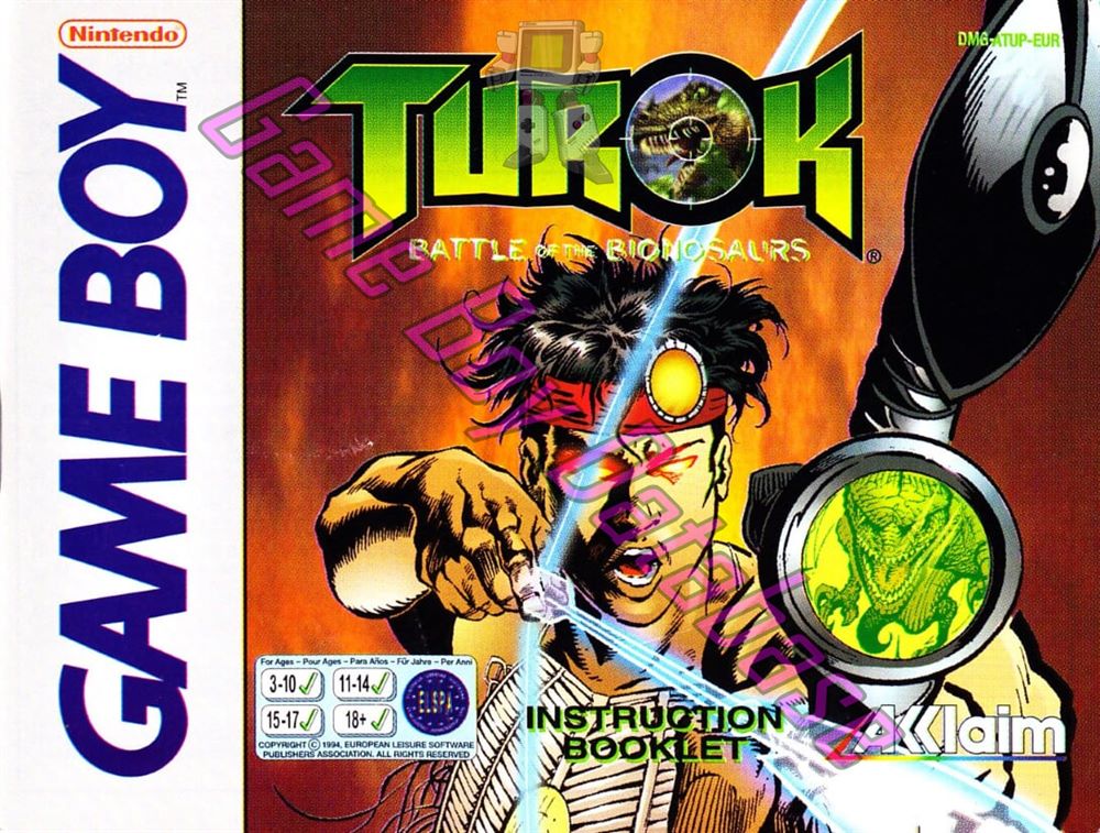 Turok Battle of the Bionosaurs EUR Front of the booklet