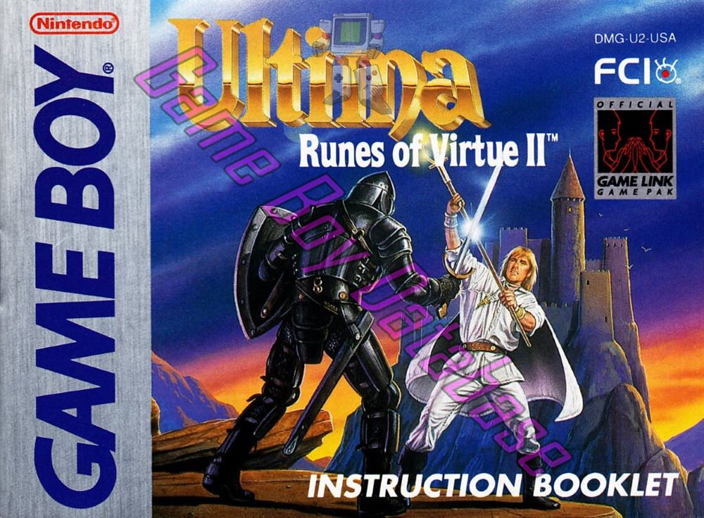 Ultima Runes of Virtue II USA Front of the booklet