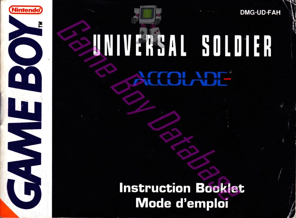 Universal Soldier FAH Front of the booklet