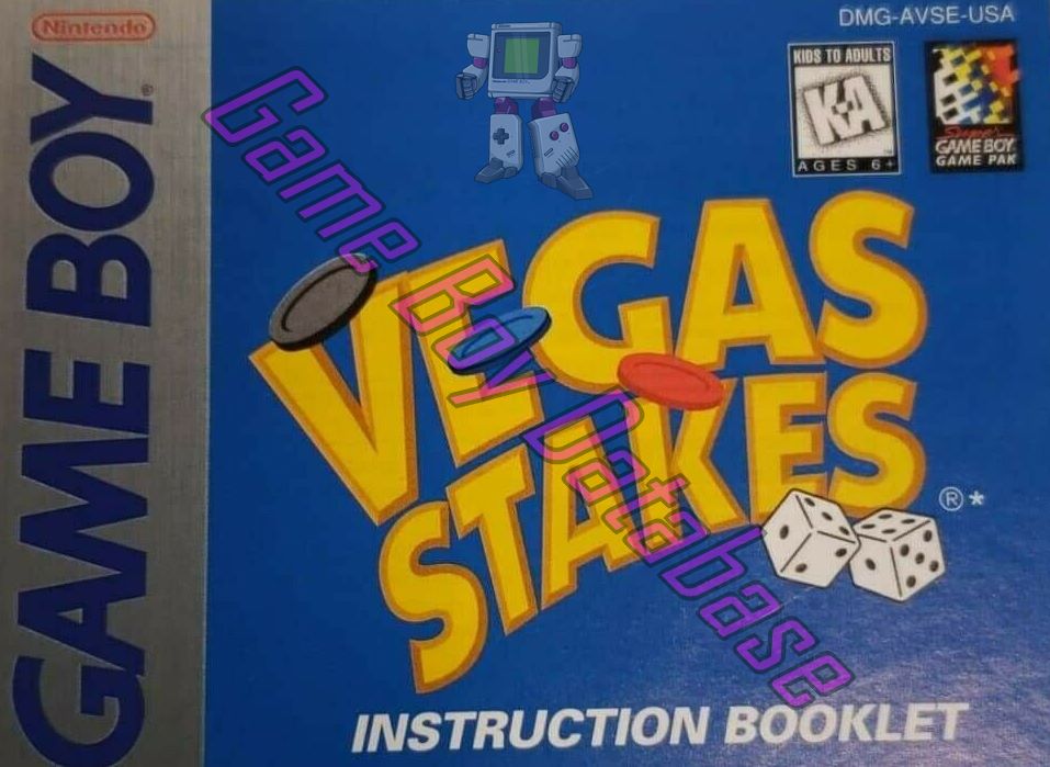 Vegas Stakes USA Front of the booklet