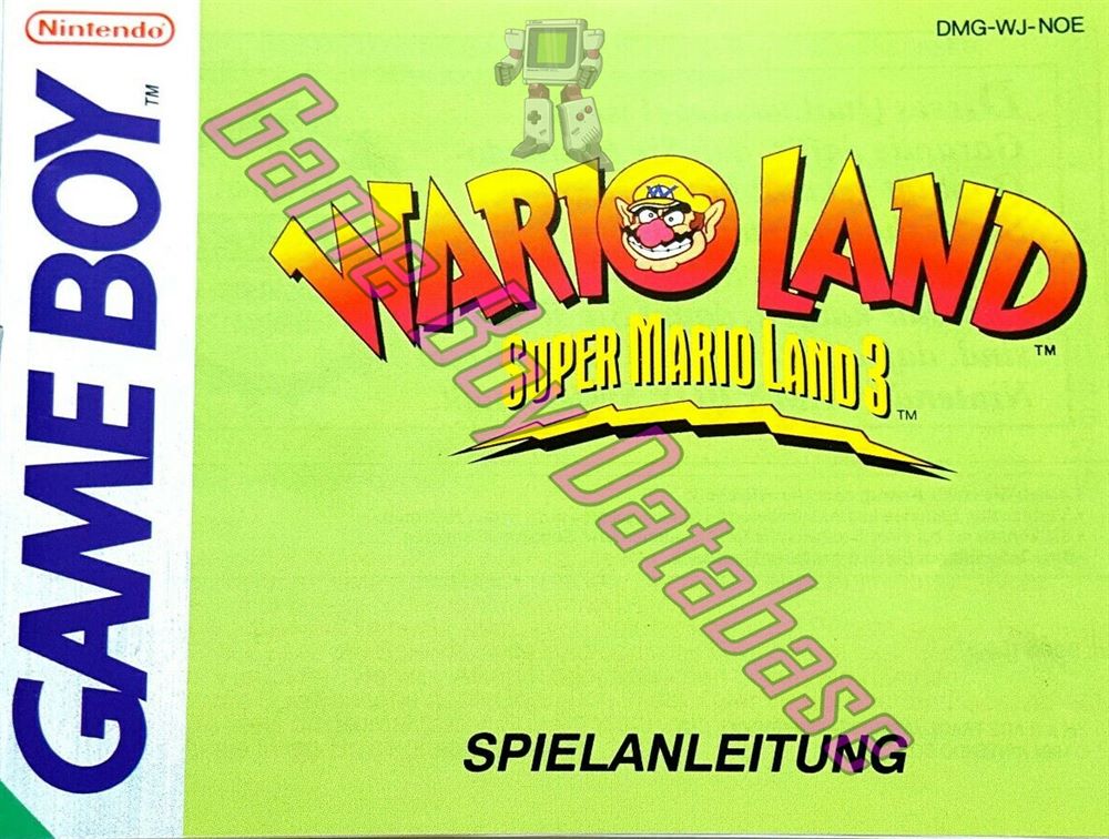 Wario Land: Super Mario Land 3 NOE Front of the booklet