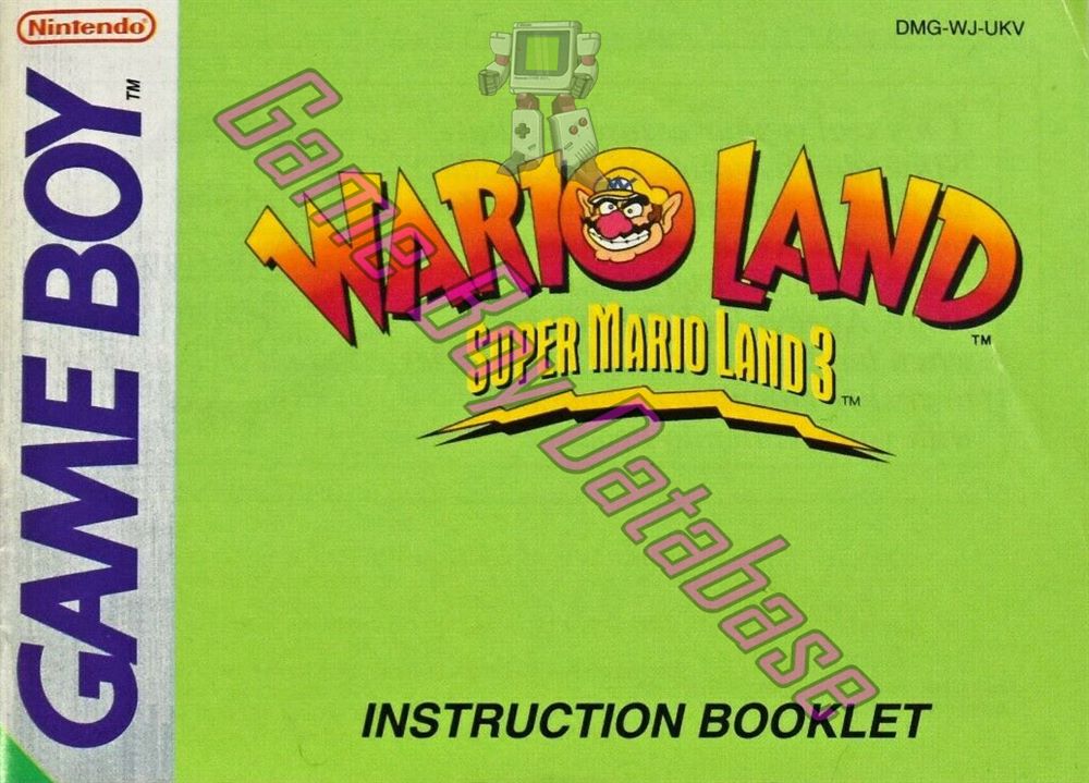 Wario Land: Super Mario Land 3 UKV Front of the booklet