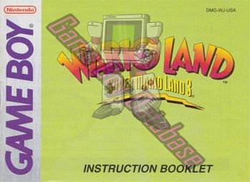 Wario Land: Super Mario Land 3 USA Front of the booklet