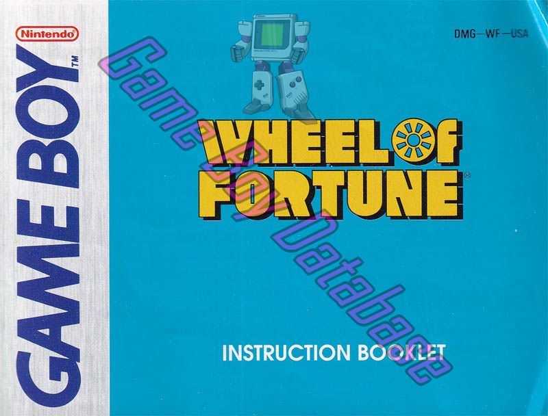 Wheel of Fortune USA Front of the booklet