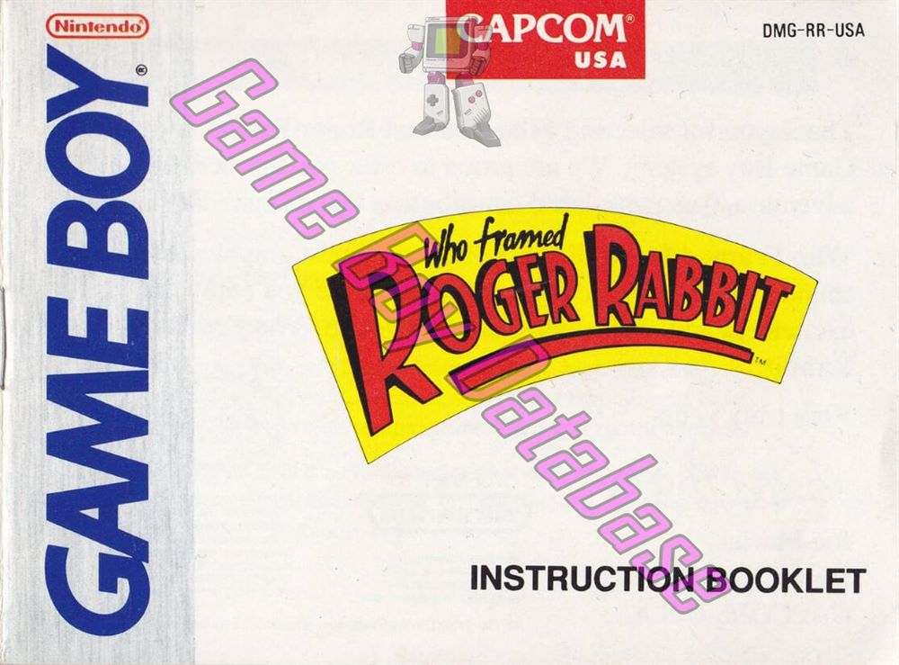 Who Framed Roger Rabbit USA Front of the booklet