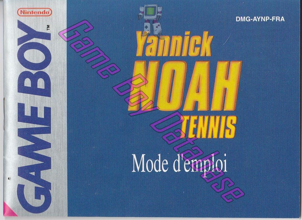 Yannick Noah Tennis FRA Front of the booklet