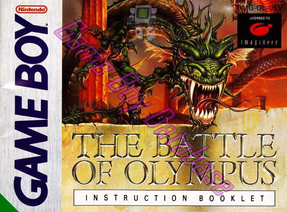 Battle of Olympus (the) UKV Front of the booklet