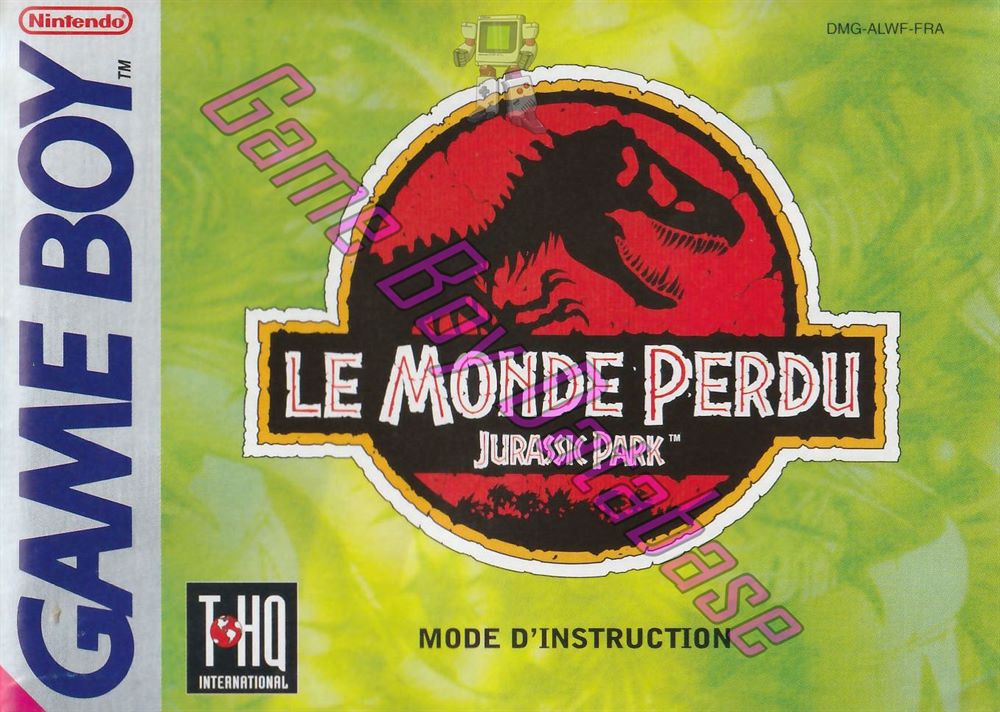 Jurassic Park le Monde Perdu FRA Front of the booklet