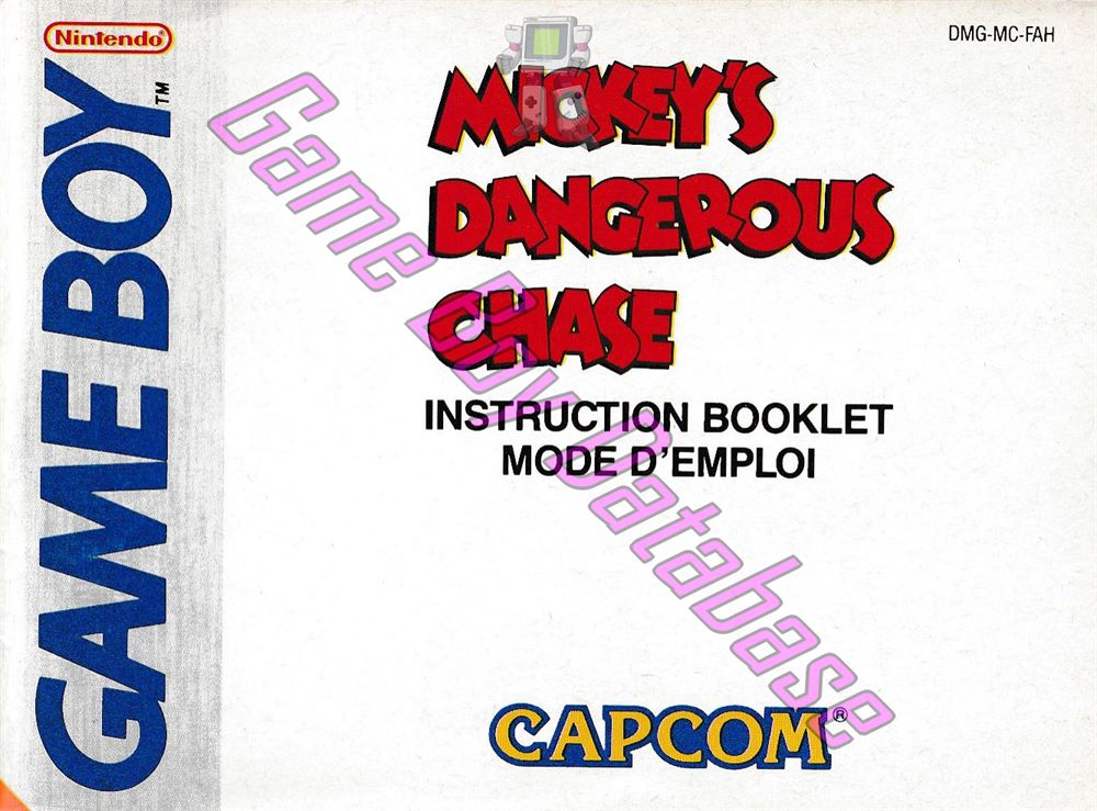 Mickey's Dangerous Chase FAH Front of the booklet