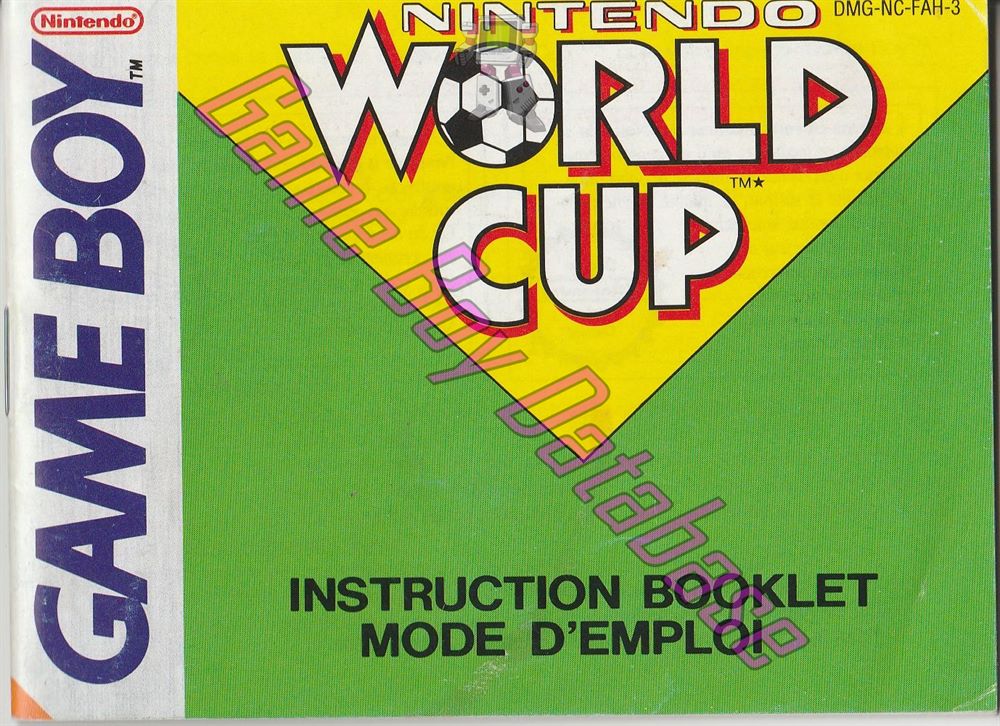 Nintendo World Cup FAH-2 Front of the booklet