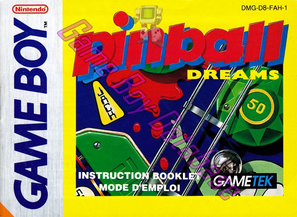 Pinball Dreams FAH-1 Front of the booklet