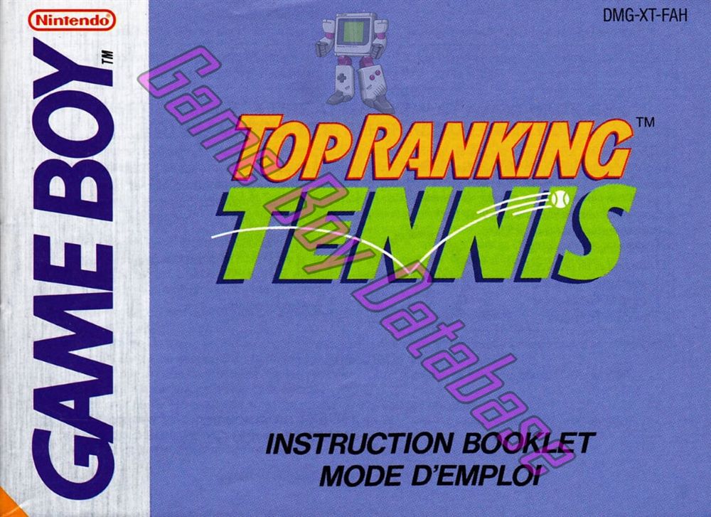 Top Ranking Tennis FAH Front of the booklet