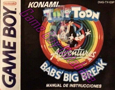 Tiny Toon Adventures Babs' Big Break ESP Front of the booklet