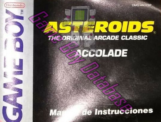 Asteroids ESP Front of the booklet