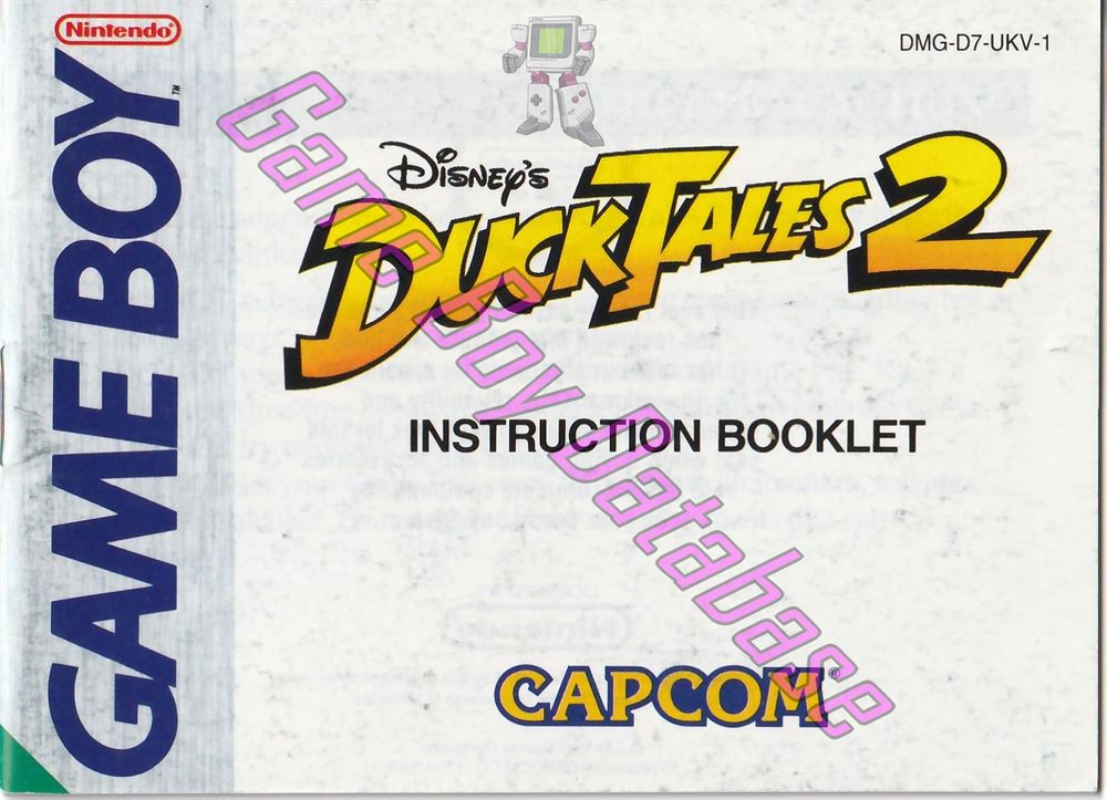 Duck Tales 2 (Disney's) UKV-1 Front of the booklet