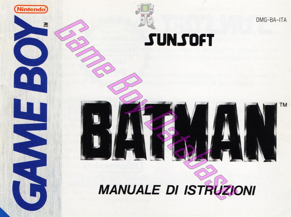 Batman the Video Game ITA Front of the booklet