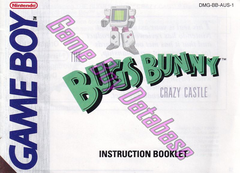 Bugs Bunny the Crazy Castle AUS-1 Front of the booklet