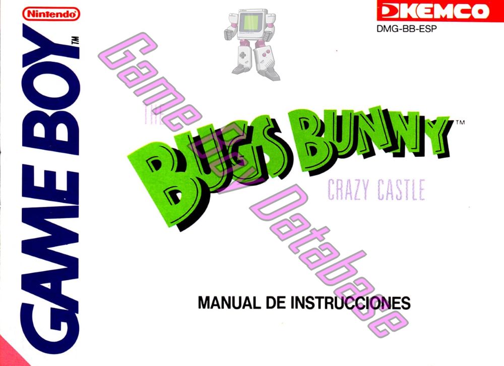 Bugs Bunny the Crazy Castle ESP Front of the booklet