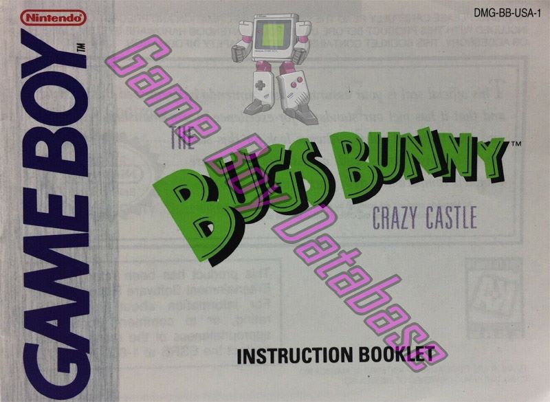 Bugs Bunny the Crazy Castle USA-1 Front of the booklet