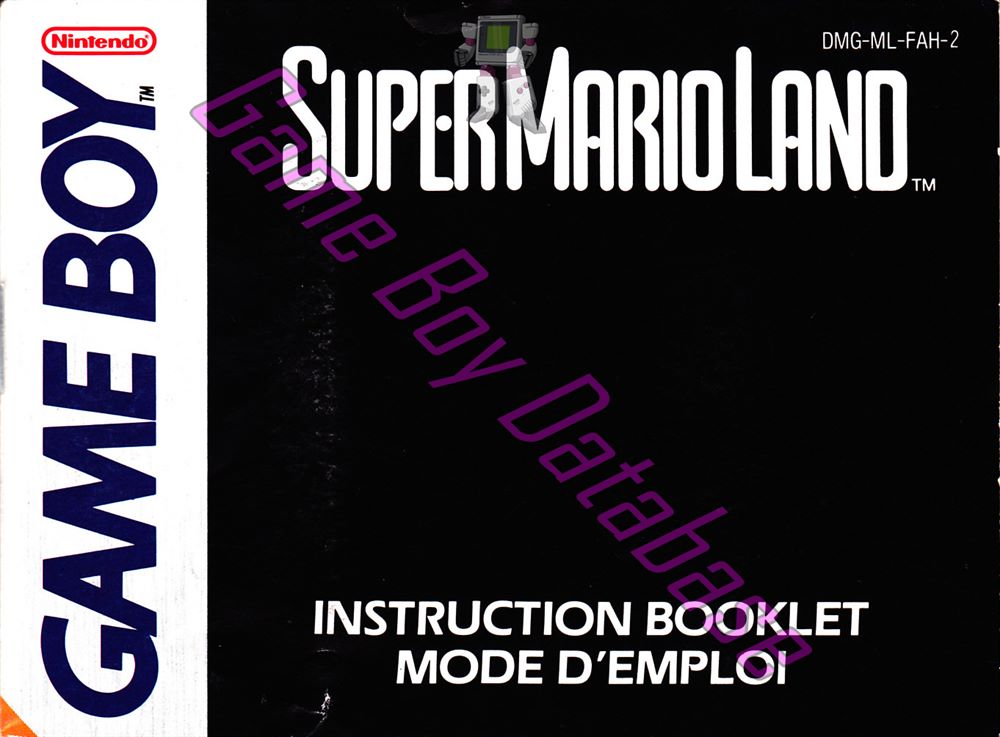 Super Mario Land FAH Front of the booklet