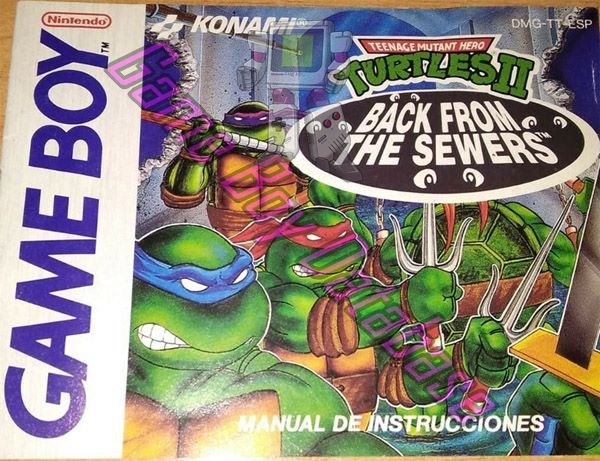 Teenage Mutant Hero Turtles II Back from the Sewers ESP Front of the booklet