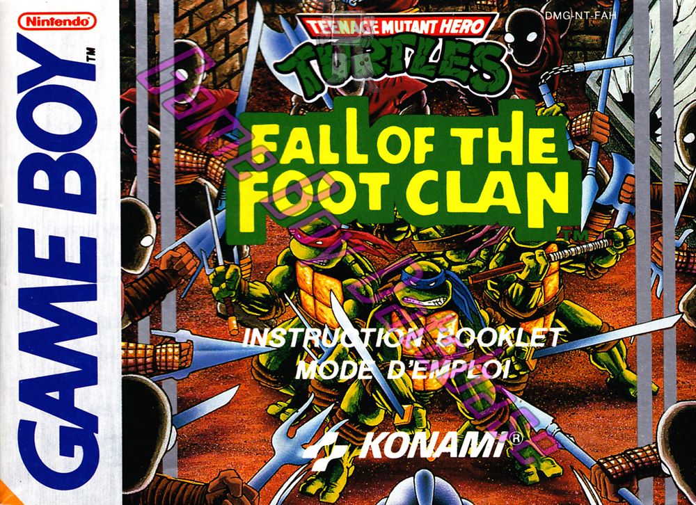 Teenage Mutant Hero Turtles Fall of the Foot Clan FAH Front of the booklet