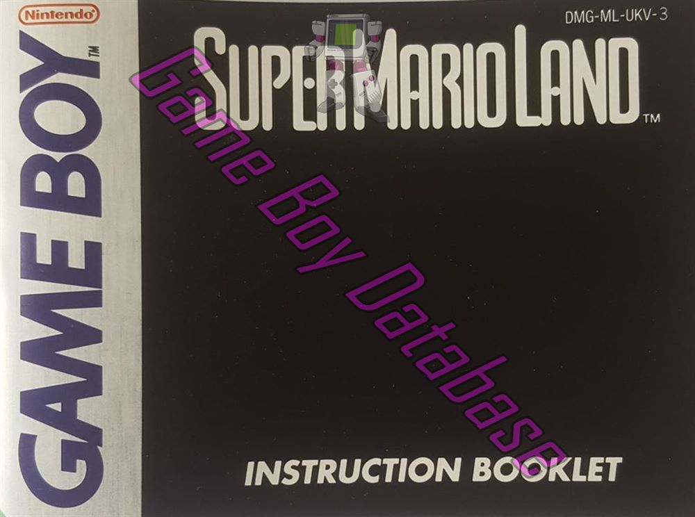 Super Mario Land UKV-1 Front of the booklet