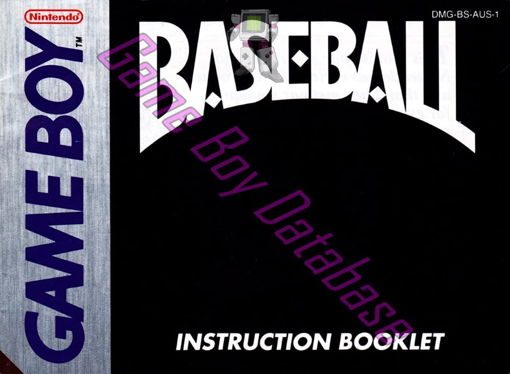 Baseball AUS Front of the booklet