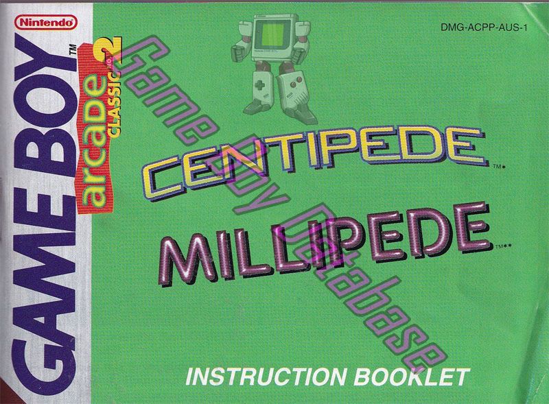 Arcade Classic no.2 Centipede - Millipede AUS Front of the booklet