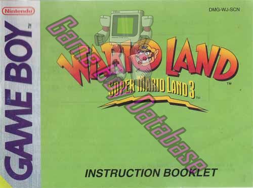 Wario Land: Super Mario Land 3 SCN Front of the booklet