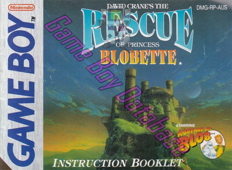 Rescue of Princess Blobette (David Crane's the) AUS Front of the booklet