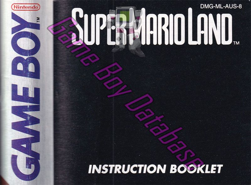 Super Mario Land AUS-3 Front of the booklet