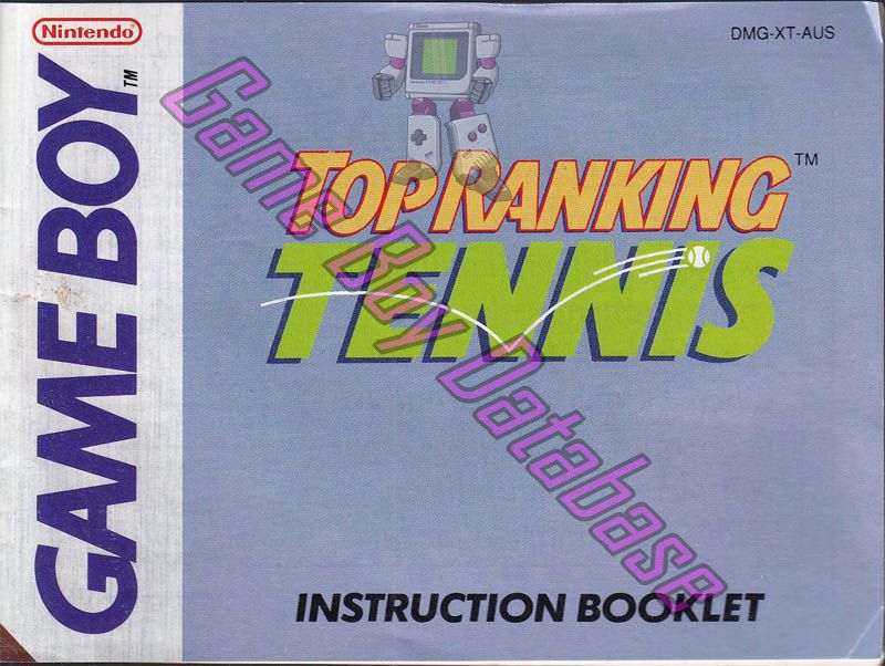 Top Ranking Tennis AUS Front of the booklet