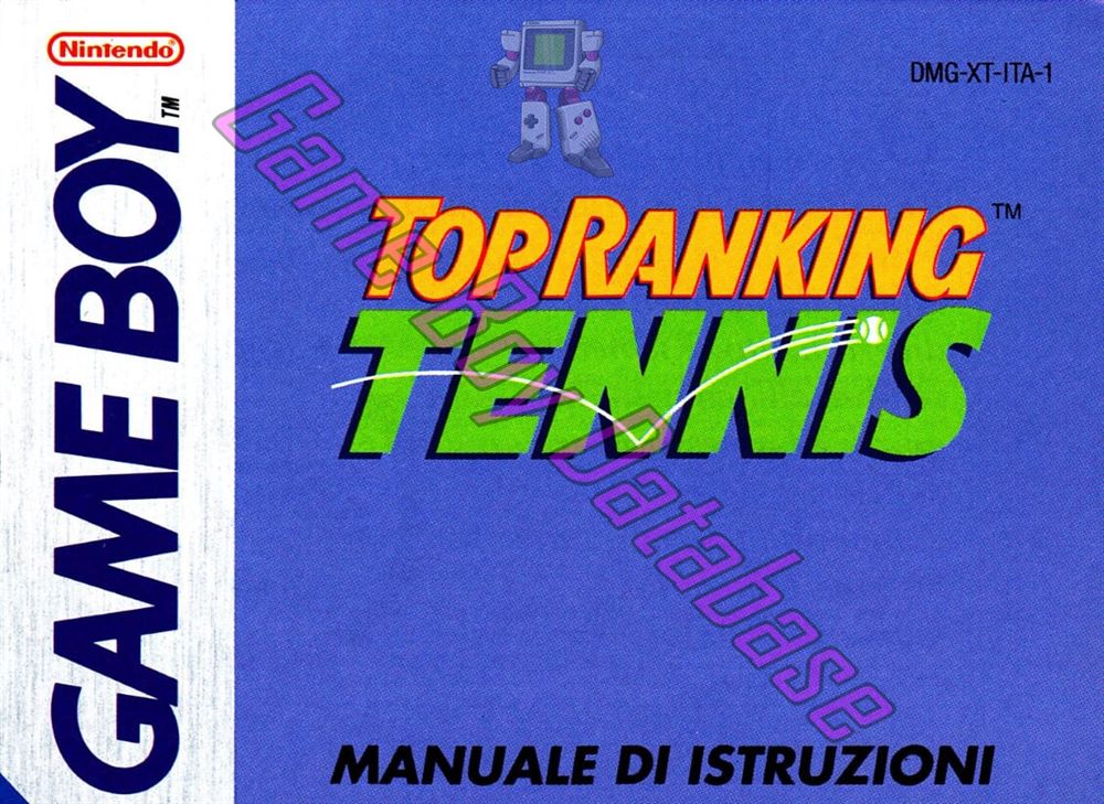 Top Ranking Tennis ITA-2 Front of the booklet