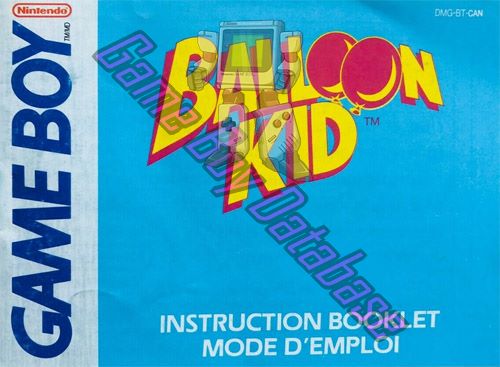 Balloon Kid CAN Front of the booklet