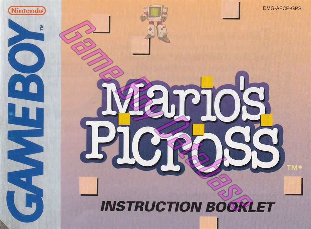 Mario's Picross GPS Front of the booklet