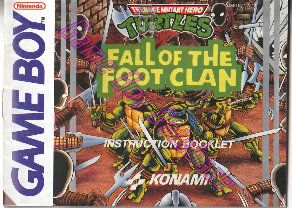 Teenage Mutant Ninja Turtles Fall of the Foot Clan AUS Front of the booklet