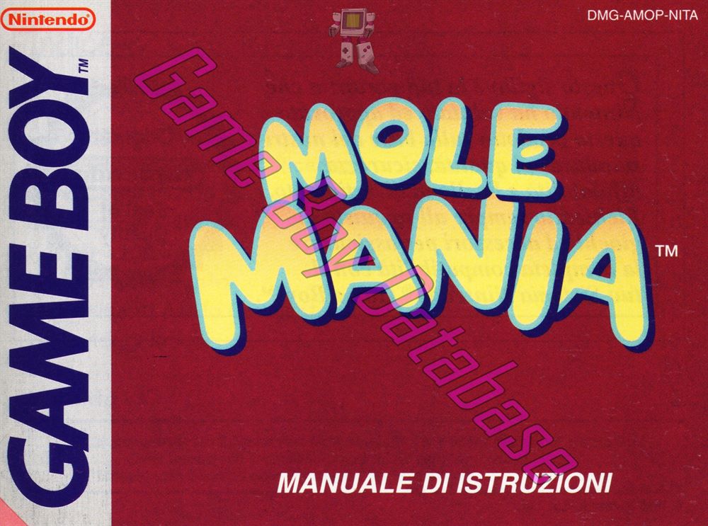 Mole Mania ITA Front of the booklet