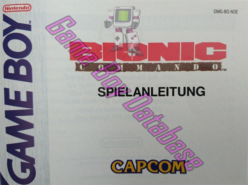 Bionic Commando NOE Front of the booklet