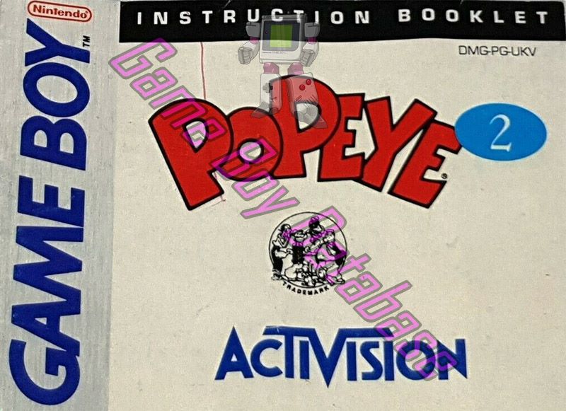 Popeye 2 UKV Front of the booklet