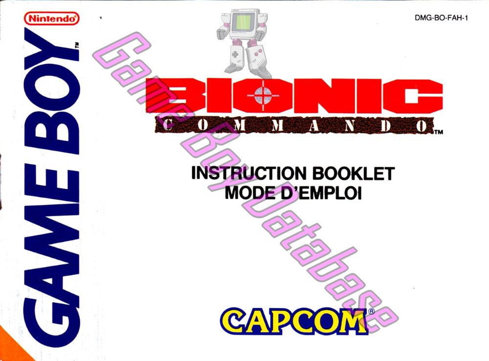 Bionic Commando FAH-1 Front of the booklet