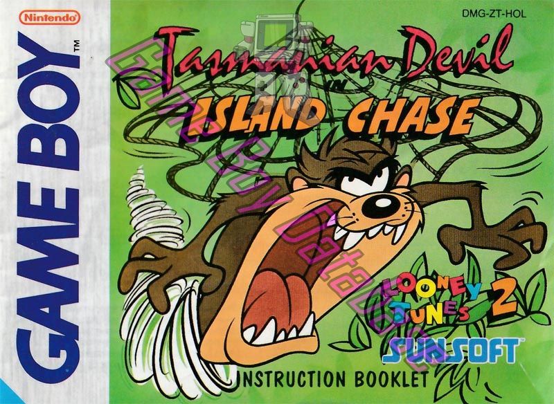 Tasmanian Devil in Island Chase HOL Front of the booklet