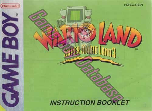 Wario Land: Super Mario Land 3 SCN Front of the booklet