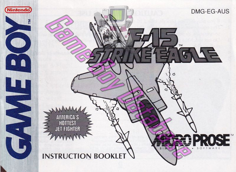 F-15 Strike Eagle AUS Front of the booklet